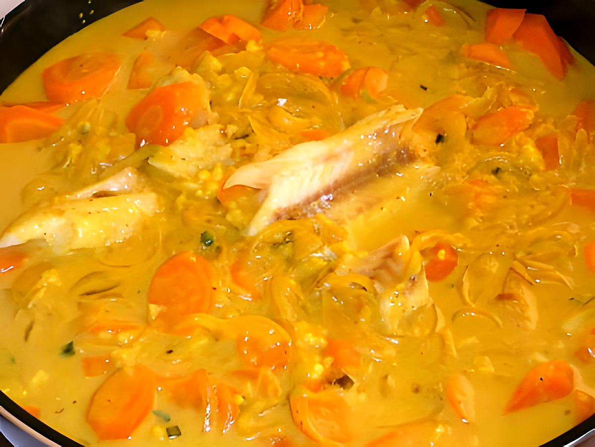 recette Curry de lieu aux carottes