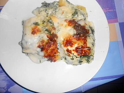 recette LASAGNE   SPINACCI  E  UOVE  SODE  (EPINARDS OEUFS DURS)