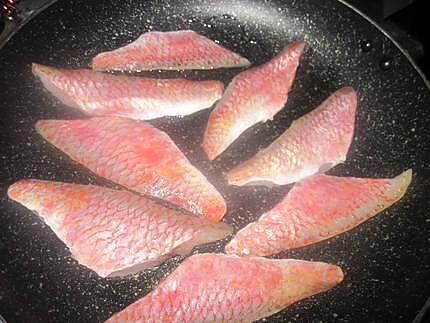 recette Filets de rougets sur un lit de riz.