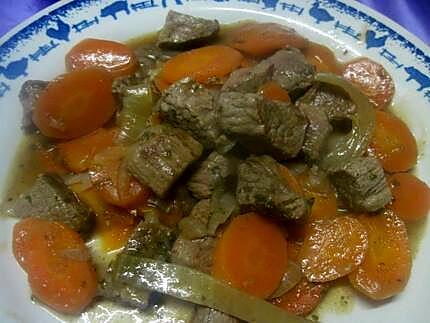 recette Boeuf mode aux carottes. sans alcool.