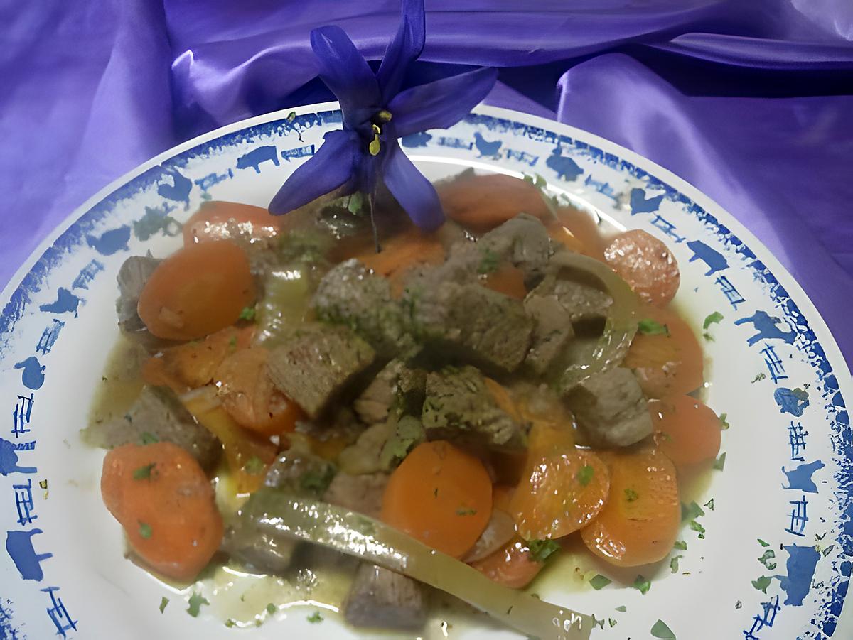 recette Boeuf mode aux carottes. sans alcool.