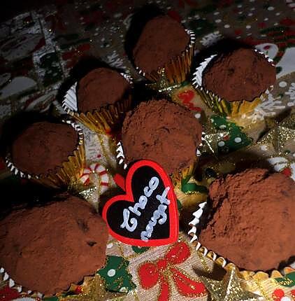 recette Truffes de Noel au chocolat et son coeur surprise au nougat
