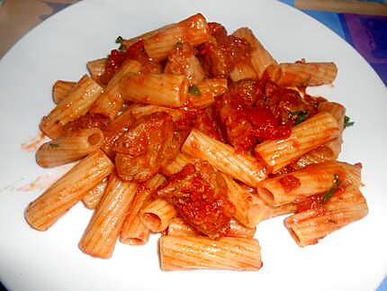 recette TORTIGLIONI  AL VITELLO ( au veau)