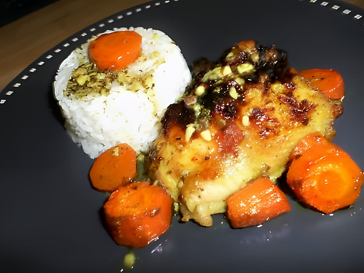recette Poulet rôti au thym sur lit de carottes au cumin