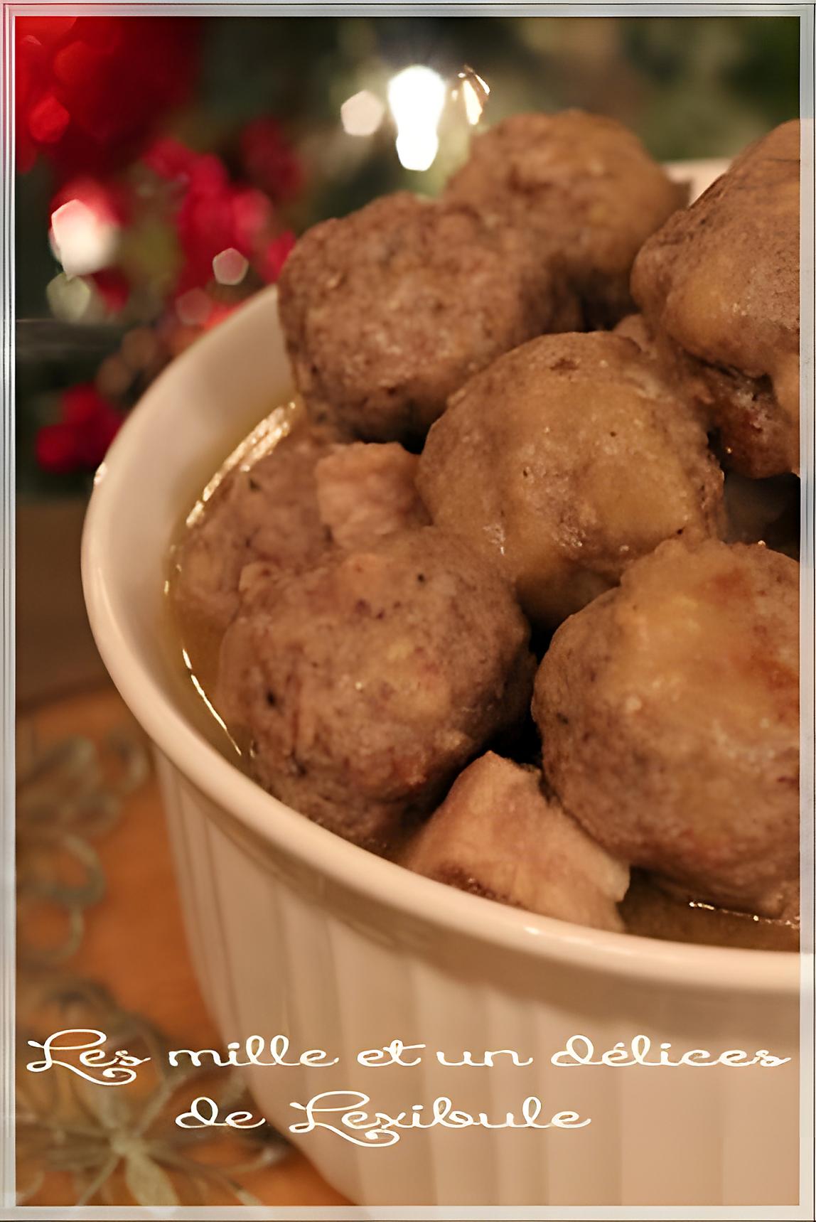 recette ~Ragoût de boulettes et de longe de porc~