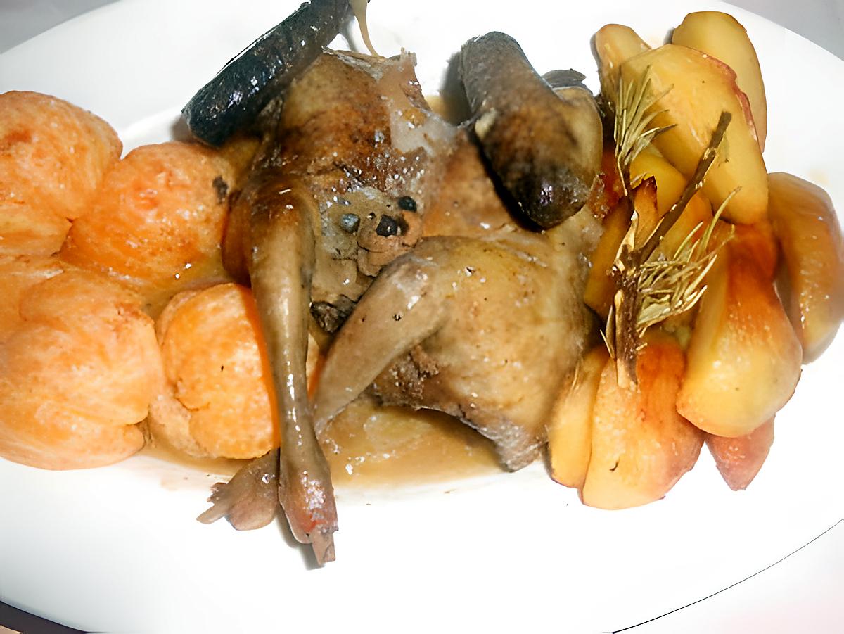 recette PIGEON  POMMES DE  TERRE  CLEMENTINES