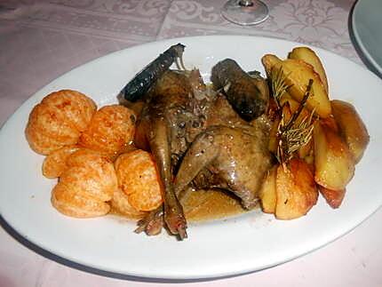 recette PIGEON  POMMES DE  TERRE  CLEMENTINES