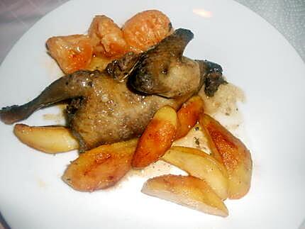 recette PIGEON  POMMES DE  TERRE  CLEMENTINES