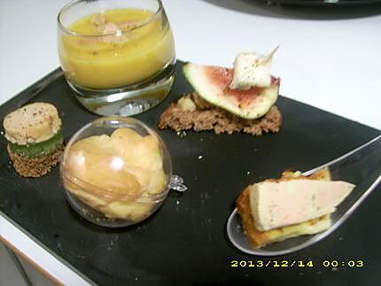 recette ardoise apéritive de noël autour du foie gras