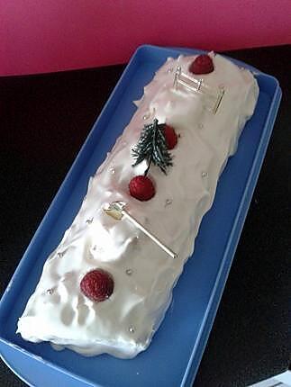 recette bûche chantilly-framboises