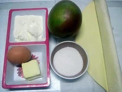 recette Tartelettes.mangue. kiwis.sur une crème.