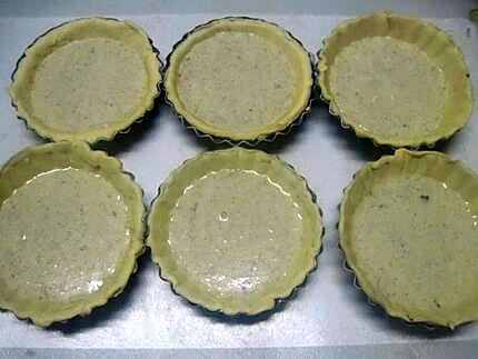 recette Tartelettes.mangue. kiwis.sur une crème.