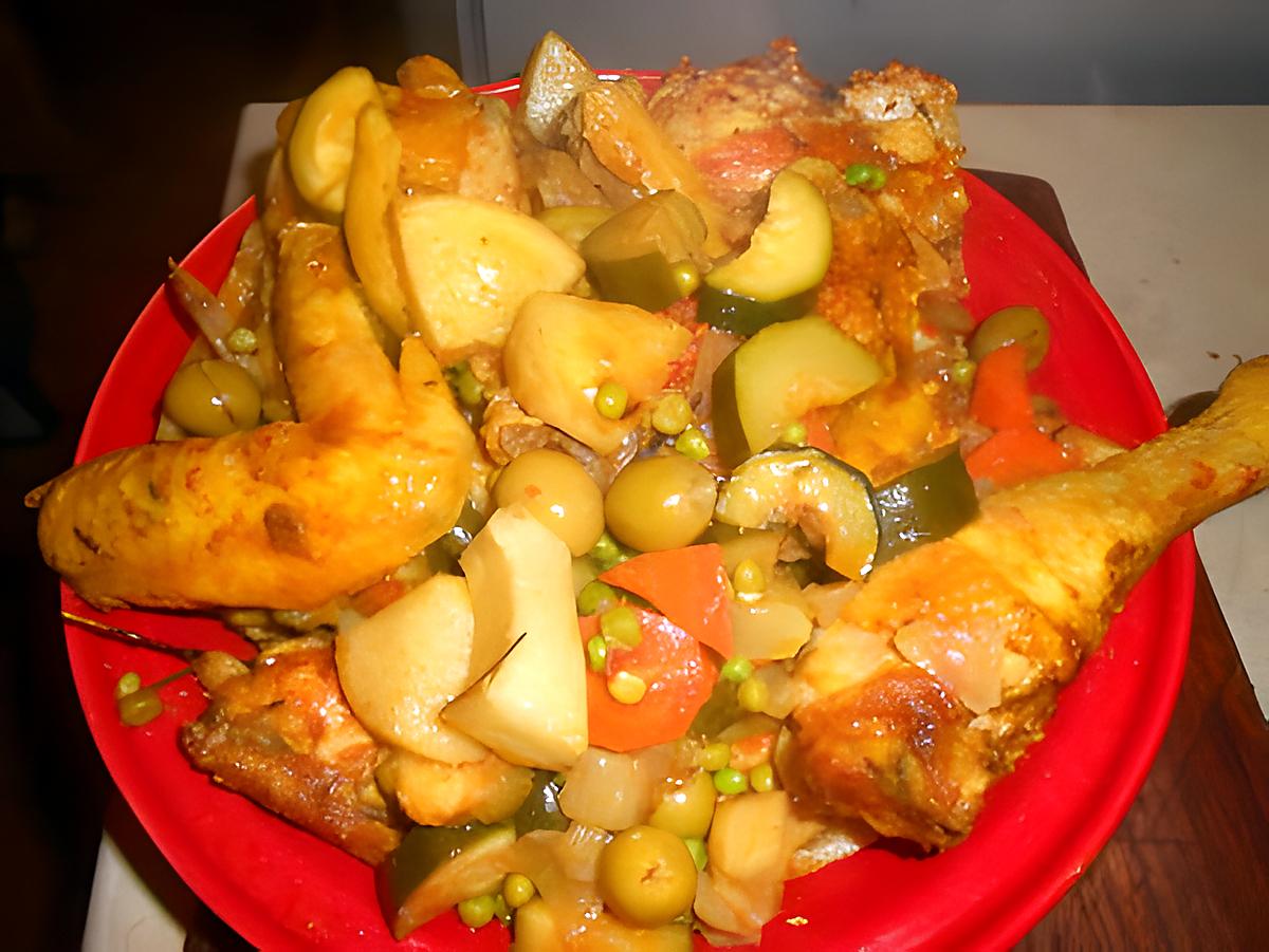 recette Tajine de poulet aux légumes