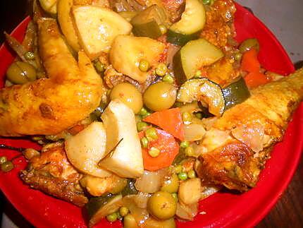 recette Tajine de poulet aux légumes