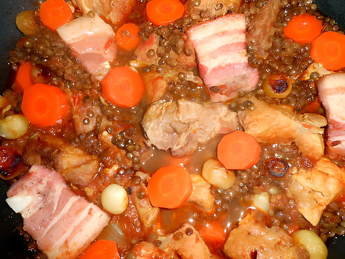 recette Sauté de porc aux lentilles vertes du puy