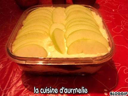 recette Tiramisu aux coulis de fraise et pomme