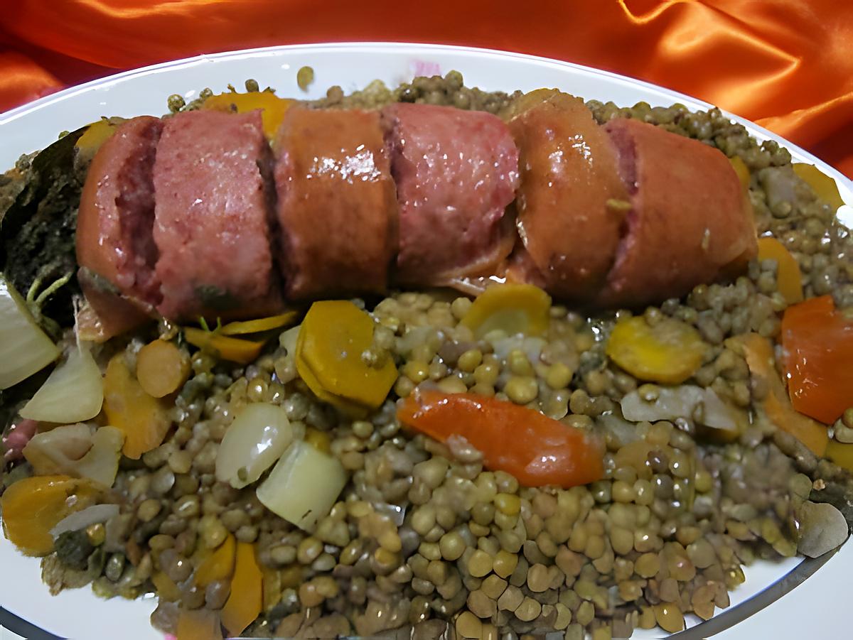 recette Cotechino.( saucisse).aux lentilles.