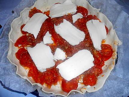 recette TORTA  POMODORINI  E  MOZZARELLA (TOMATES ET MOZZARELLA)