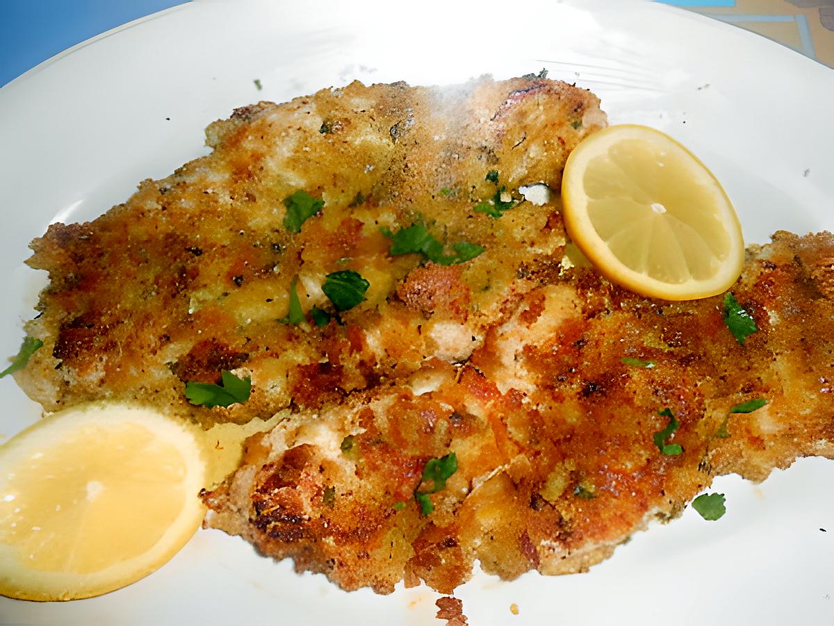 recette SCALOPPINE  DI TACCHINO  IMPANATE  (pain céleri)