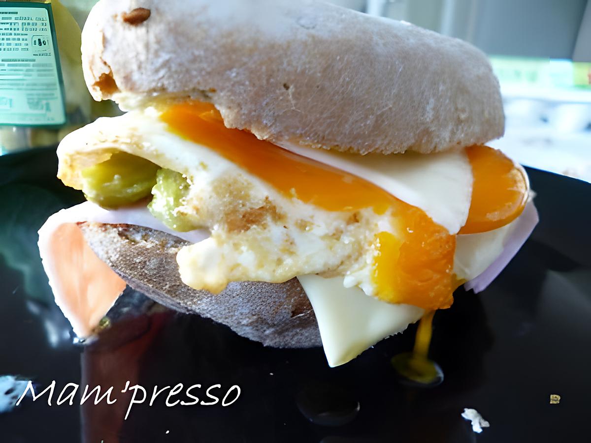 recette Sandwich au jambon, fromage et oeuf