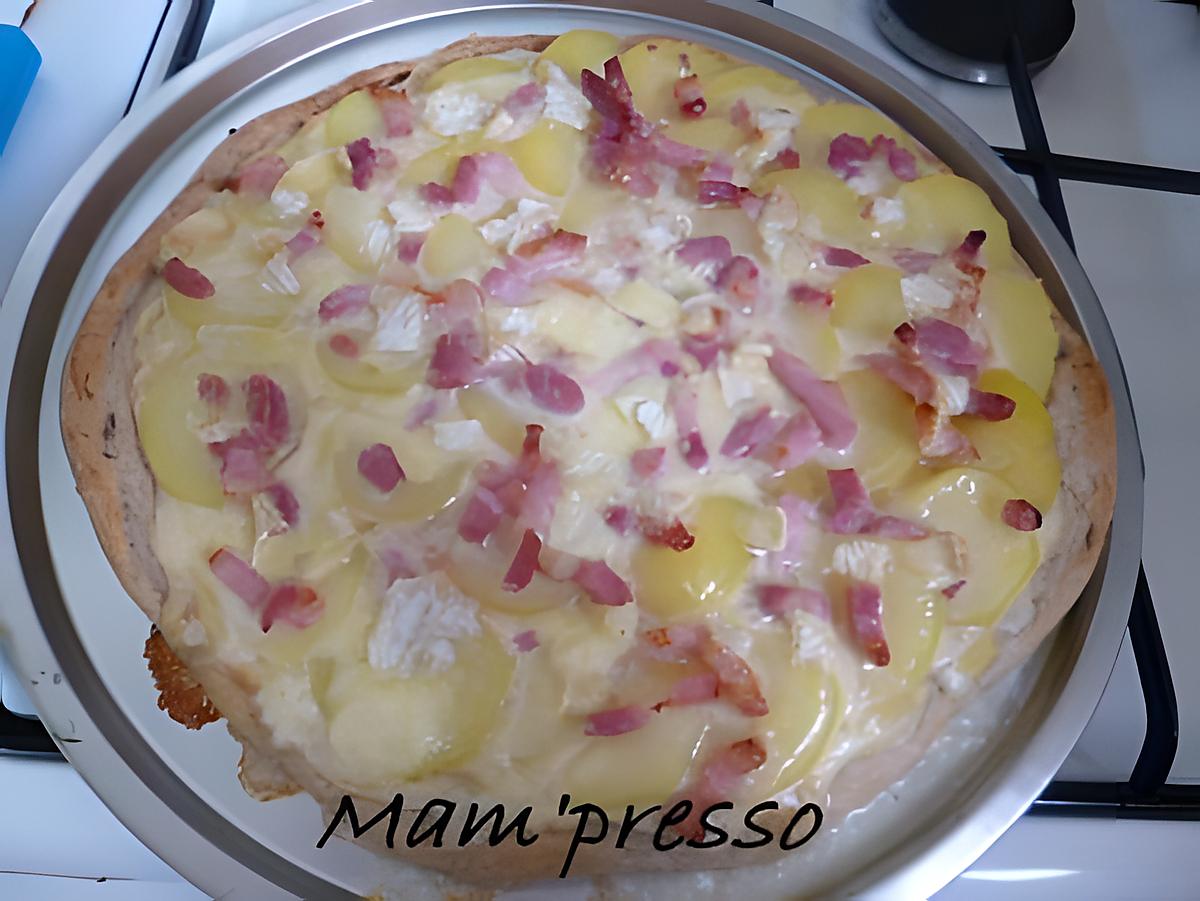 recette Pizza "tartiflette" (sans tomates)