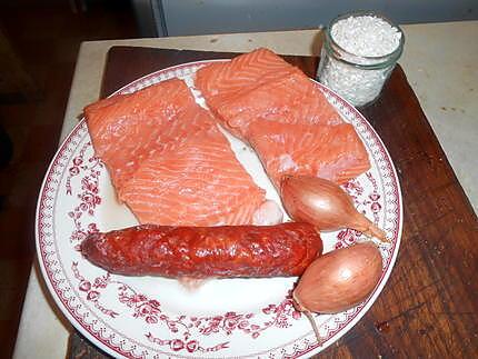 recette Pavé de saumon au chorizo