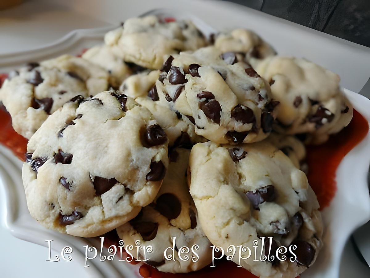 recette Biscuits moelleux aux brisures de chocolat style boulangerie