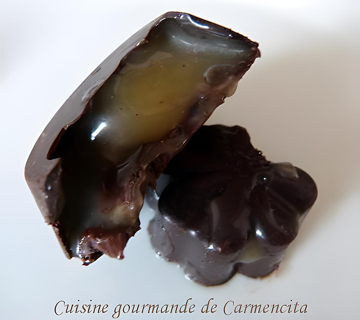 recette Chocolats fourrés Caramel à tartiner au beurre salé & Fleur de sel Cognac Raisin