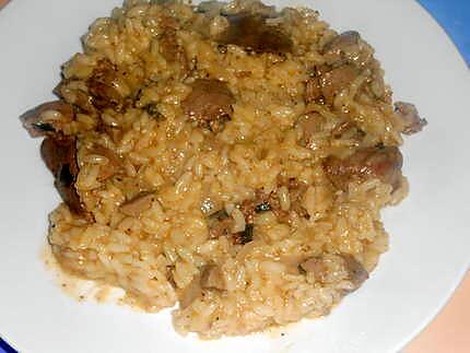 recette RISOTTO  AI  FEGATINI  DI CONIGLIO  BURRO E  SALVIA (foies de lapin beurre et sauge)