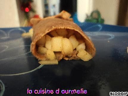 recette crêpe aux chocolat farcie aux pomme