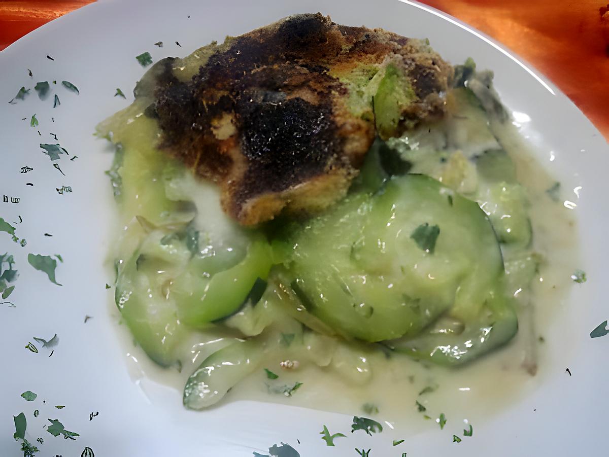 recette Courgettes  en sauce blanche basilic.