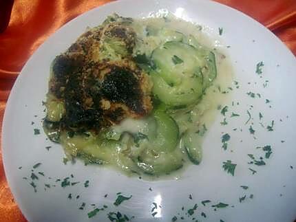 recette Courgettes  en sauce blanche basilic.