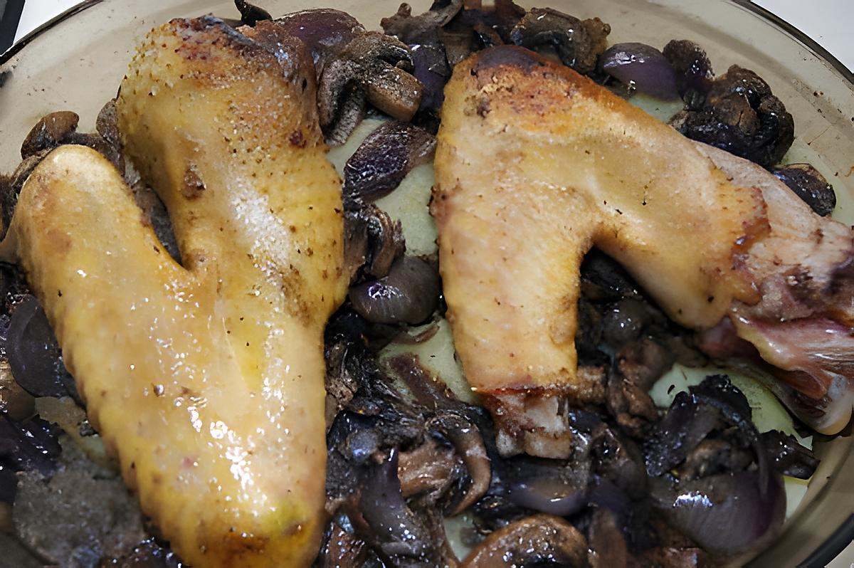 recette Ailes ou manchons de canard aux champignons