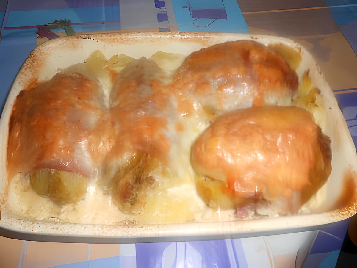 recette ENDIVES  ET  POMMES  DE TERRE  FARCIES