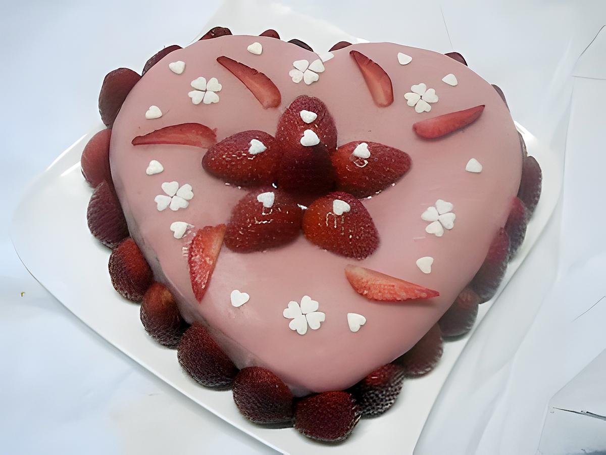 recette Gâteau  " Coeur de  Saint  Valentin ".