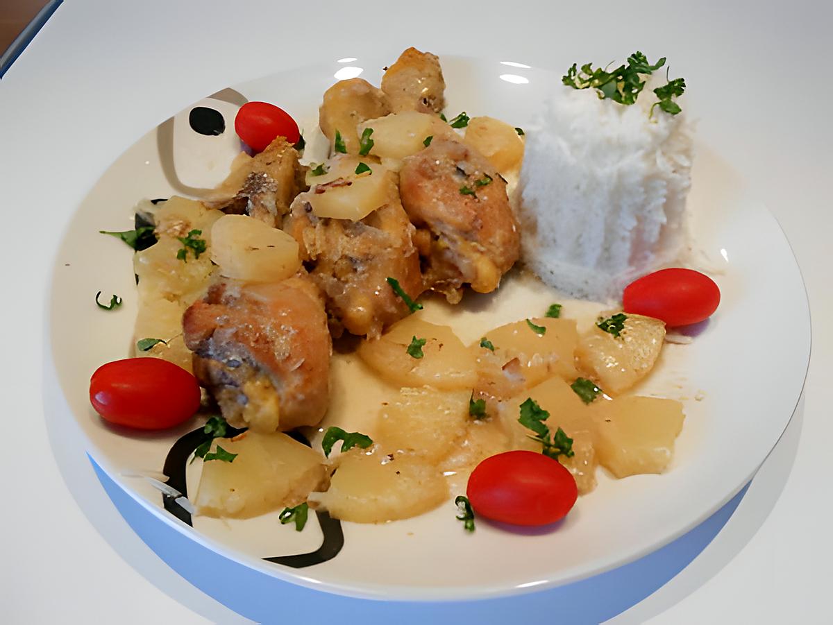 recette Pilons de poulet "créole"(ananas, noix de coco et rhum)