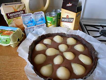 recette Tarte "light",cacao et poires.