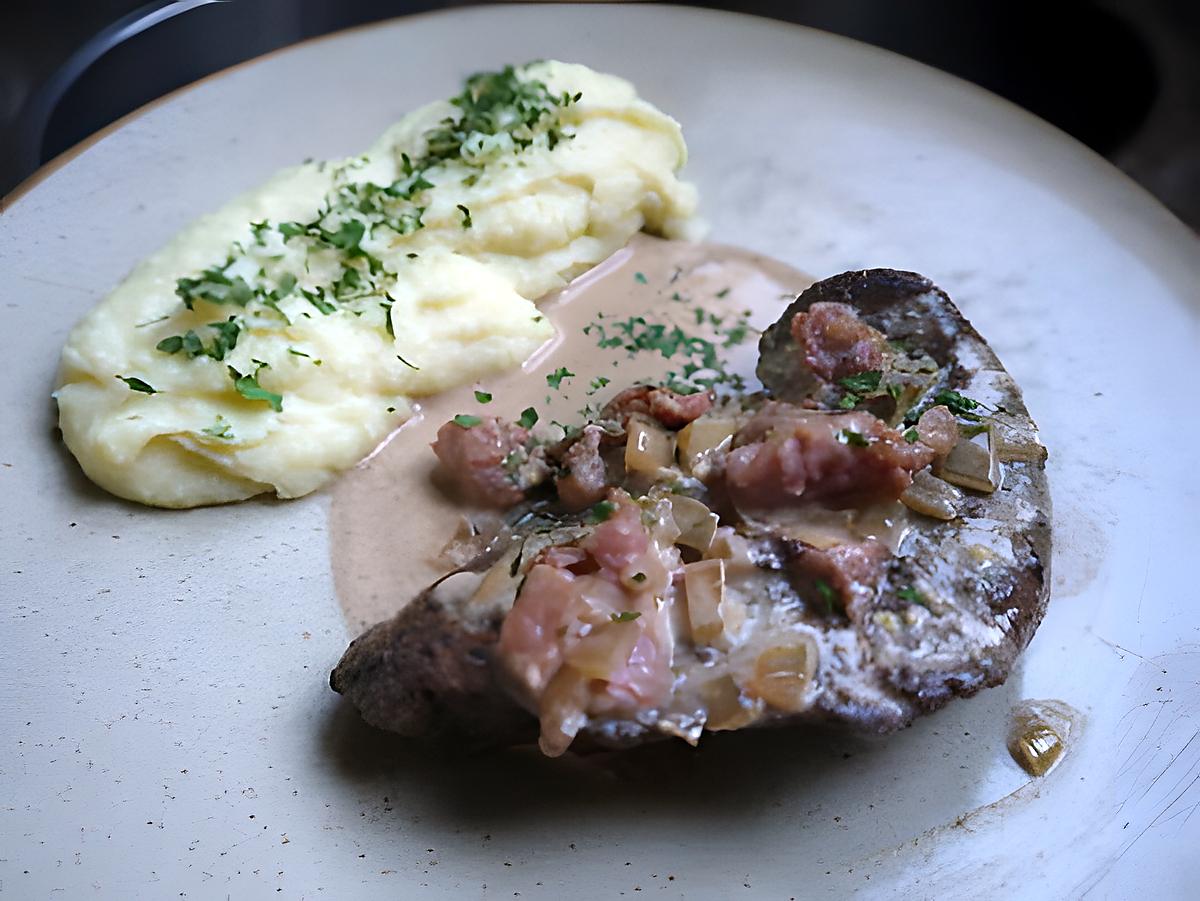 recette escalopes de foie de veau à la crème de lard