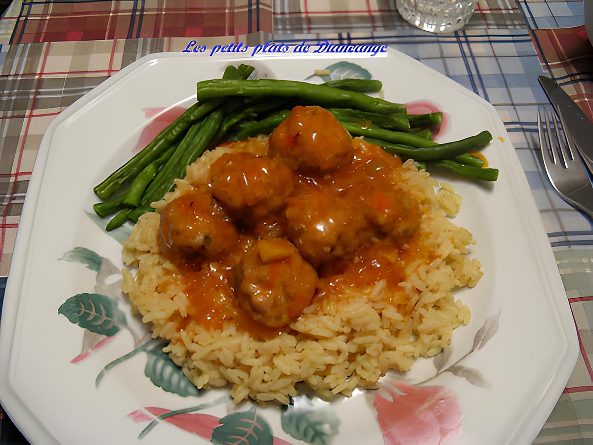 recette Boulettes de porc , sauce aigre-douce