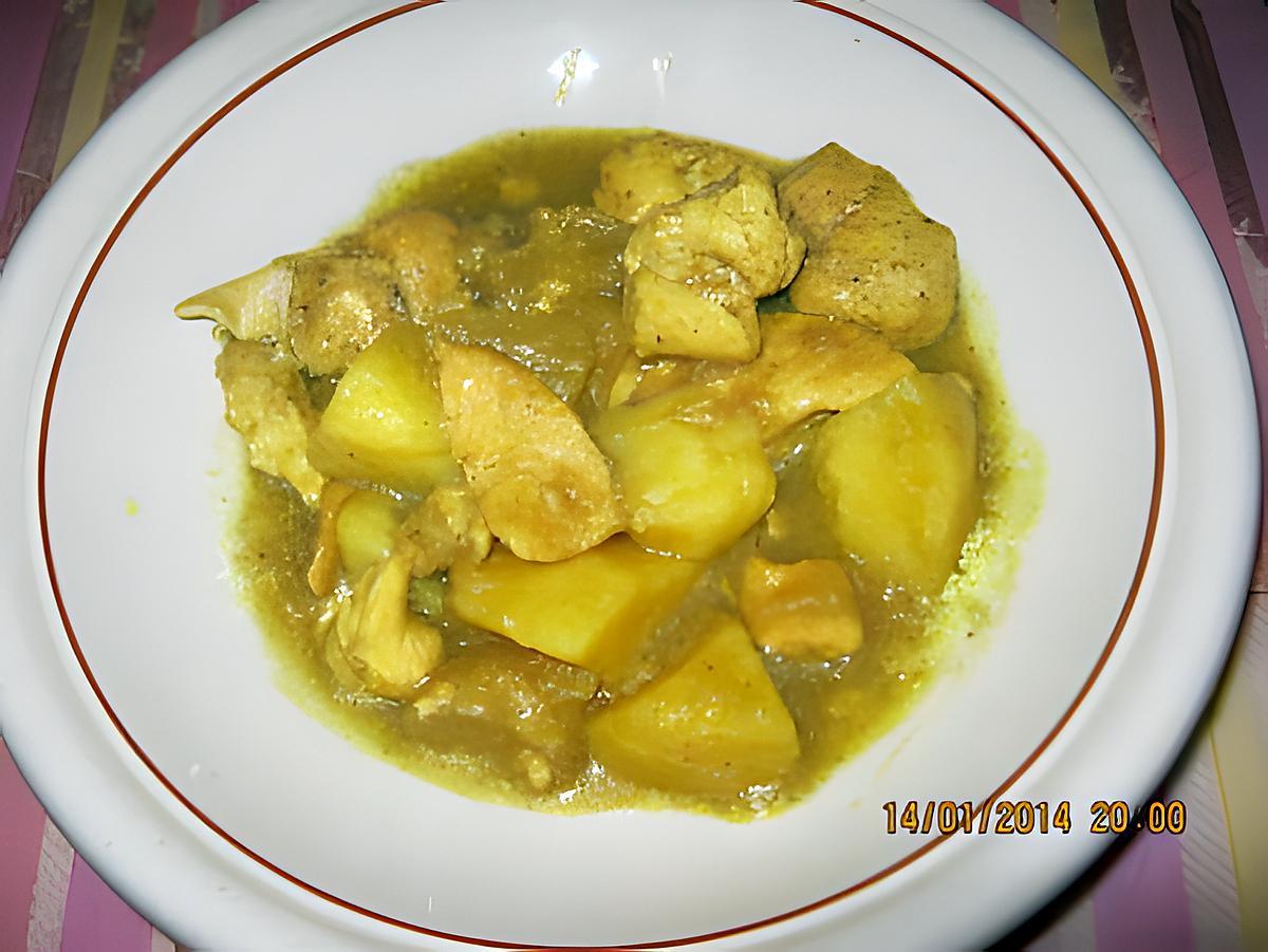 recette Poulet  curry light