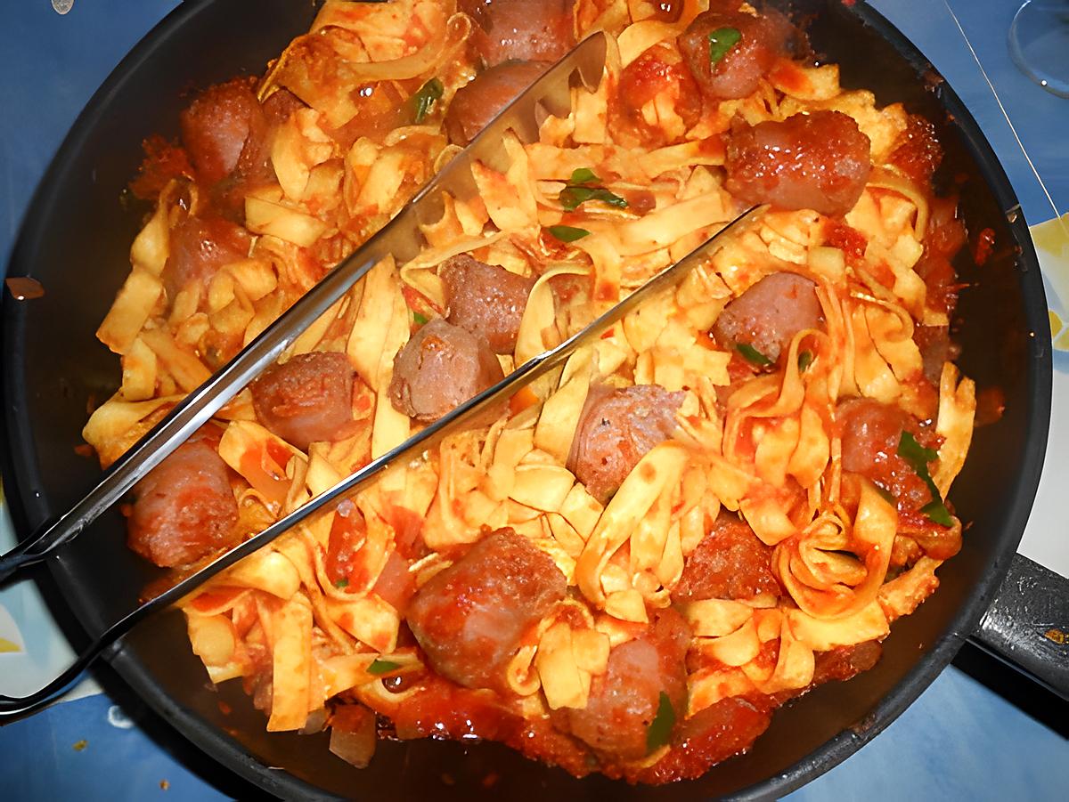 recette Saucisse de toulouse aux tagliatelles