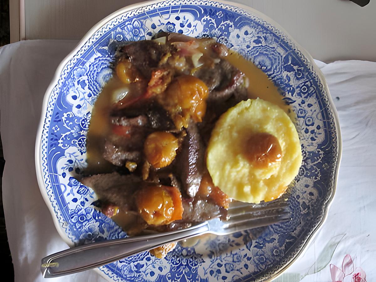 recette foie de veau  aux mirabelles