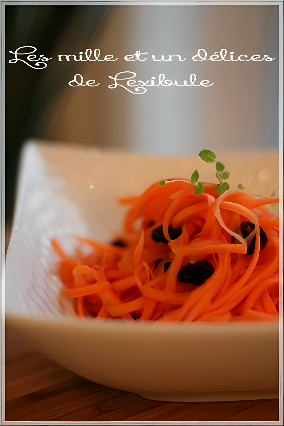 recette ~Salade de carottes râpées à l'orange et à la cannelle~