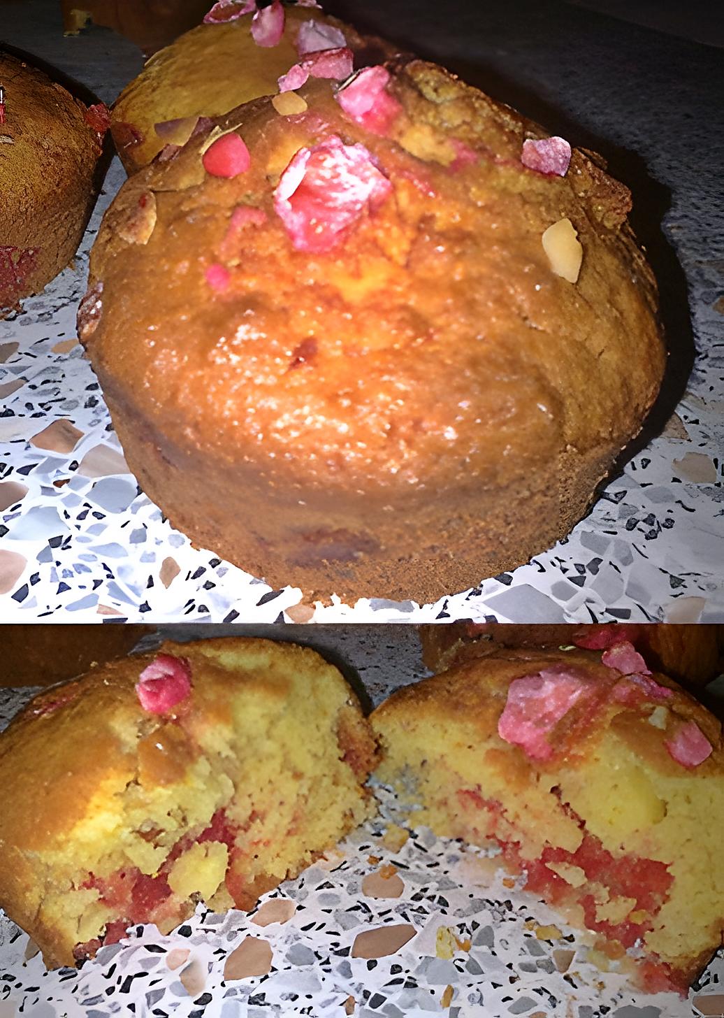 recette ~ Muffins noix de coco et pralines roses ~