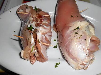 recette INVOLTINI  DI  POLLO  E  SPECK  (jambon cru légèrement fumé)