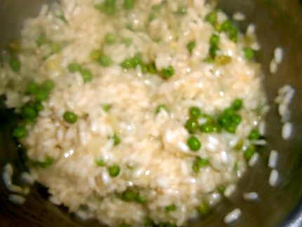 recette Foie de lapin  risotto aux petits pois