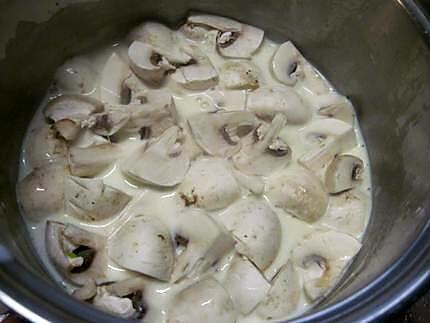 recette Poitrine de veau aux champignons avec sauce.