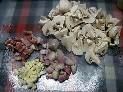 recette Poitrine de veau aux champignons avec sauce.