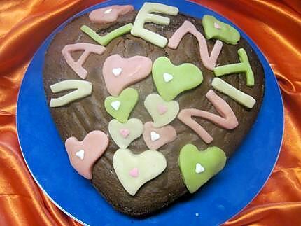 recette Gâteau au chocolat. St Valentin.