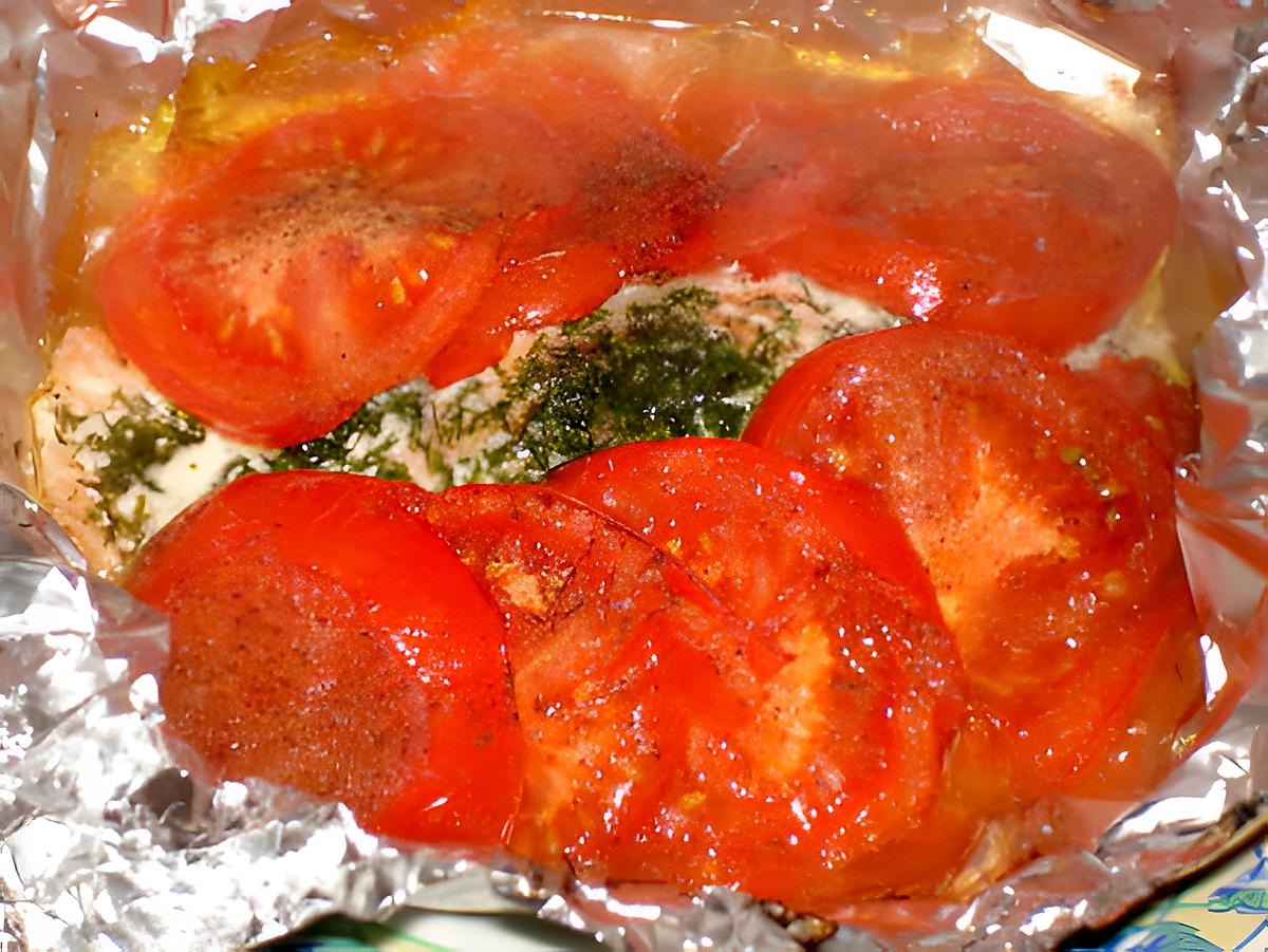 recette papillote de saumon et tomates